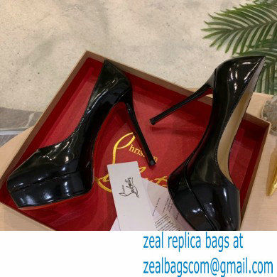 Christian Louboutin Heel 12.5cm Platform 4cm Patent Leather Pumps Black