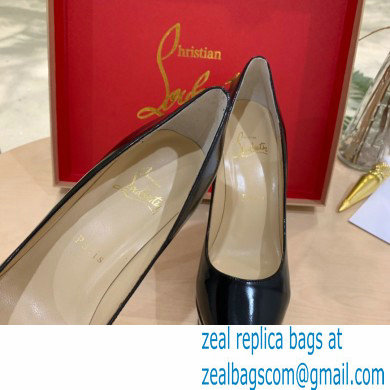 Christian Louboutin Heel 12.5cm Platform 4cm Patent Leather Pumps Black - Click Image to Close