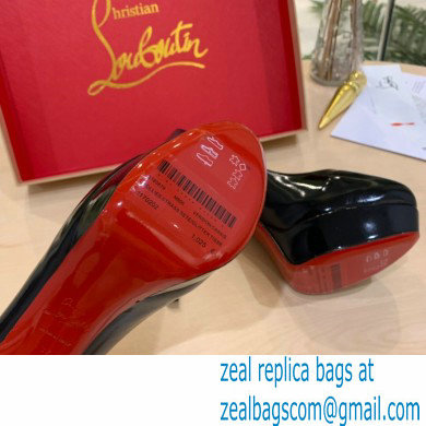 Christian Louboutin Heel 12.5cm Platform 4cm Patent Leather Pumps Black - Click Image to Close