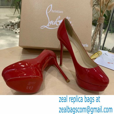 Christian Louboutin Heel 12.5cm Platform 4cm Patent Leather Pumps Red