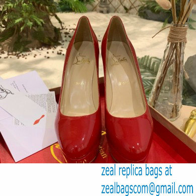 Christian Louboutin Heel 12.5cm Platform 4cm Patent Leather Pumps Red - Click Image to Close