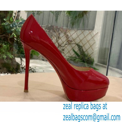 Christian Louboutin Heel 12.5cm Platform 4cm Patent Leather Pumps Red - Click Image to Close