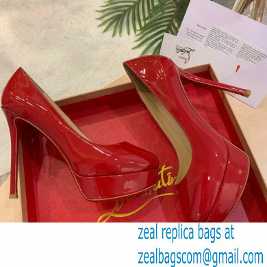 Christian Louboutin Heel 12.5cm Platform 4cm Patent Leather Pumps Red - Click Image to Close