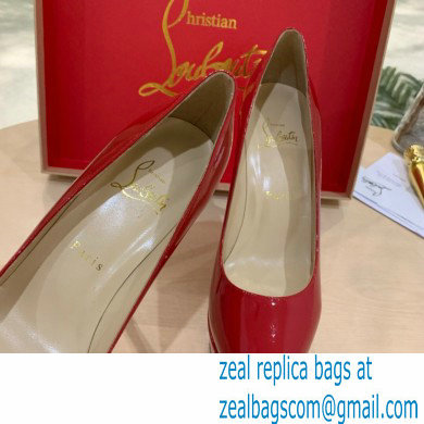 Christian Louboutin Heel 12.5cm Platform 4cm Patent Leather Pumps Red - Click Image to Close