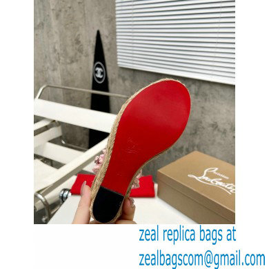 Christian Louboutin Heel 12cm Platform 4.5cm Malfadina Zeppa Wedge Espadrille Sandals Pink - Click Image to Close