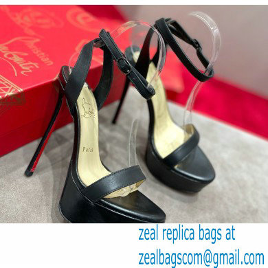 Christian Louboutin Heel 15cm Platform 5cm Ankle Strap Sandals Black - Click Image to Close