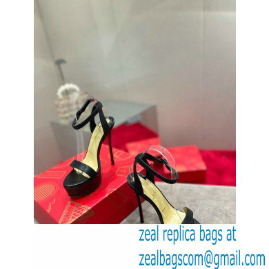 Christian Louboutin Heel 15cm Platform 5cm Ankle Strap Sandals Black - Click Image to Close