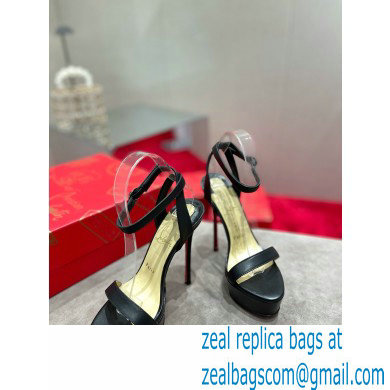 Christian Louboutin Heel 15cm Platform 5cm Ankle Strap Sandals Black - Click Image to Close