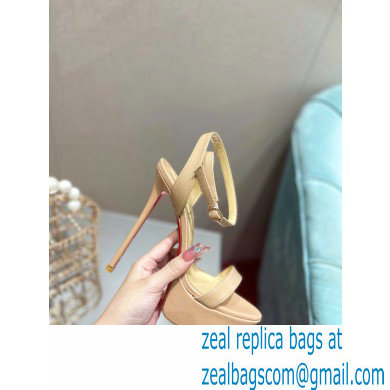 Christian Louboutin Heel 15cm Platform 5cm Ankle Strap Sandals Nude