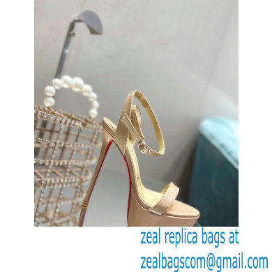 Christian Louboutin Heel 15cm Platform 5cm Ankle Strap Sandals Nude