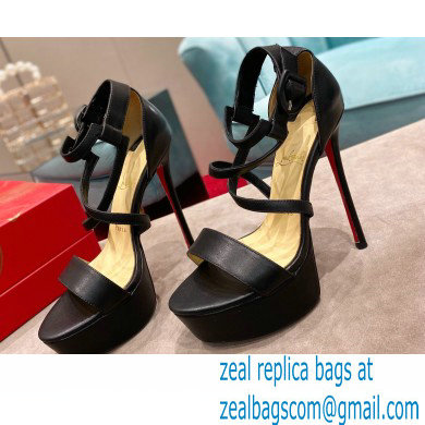 Christian Louboutin Heel 15cm Platform 5cm Choca Sandals Black