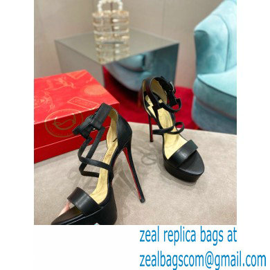 Christian Louboutin Heel 15cm Platform 5cm Choca Sandals Black - Click Image to Close