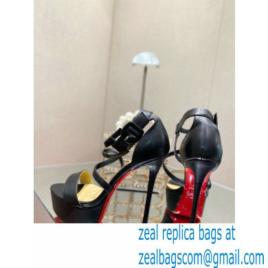 Christian Louboutin Heel 15cm Platform 5cm Choca Sandals Black - Click Image to Close
