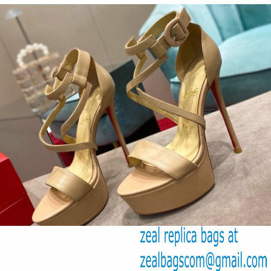 Christian Louboutin Heel 15cm Platform 5cm Choca Sandals Nude - Click Image to Close