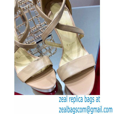 Christian Louboutin Heel 15cm Platform 5cm Choca Sandals Nude