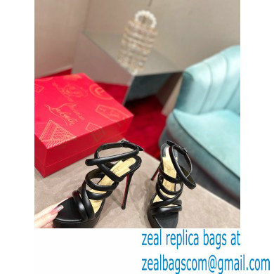 Christian Louboutin Heel 15cm Platform 5cm Cross Sandals Black - Click Image to Close