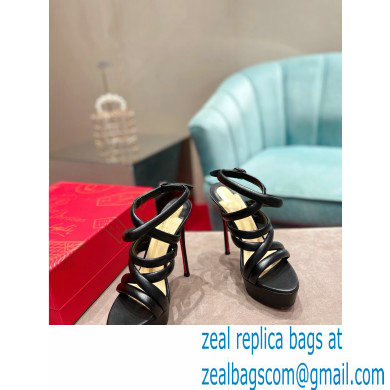 Christian Louboutin Heel 15cm Platform 5cm Cross Sandals Black