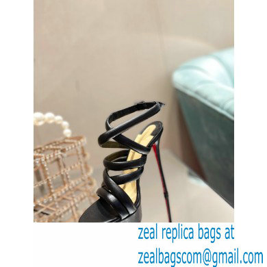 Christian Louboutin Heel 15cm Platform 5cm Cross Sandals Black