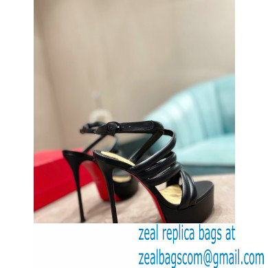 Christian Louboutin Heel 15cm Platform 5cm Cross Sandals Black