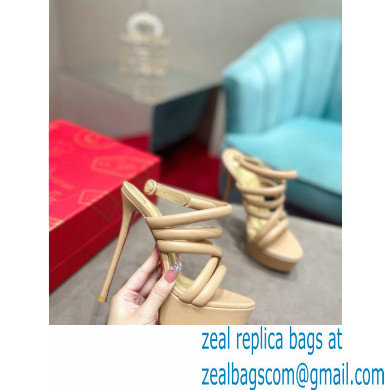 Christian Louboutin Heel 15cm Platform 5cm Cross Sandals Nude