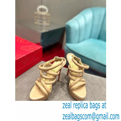 Christian Louboutin Heel 15cm Platform 5cm Cross Sandals Nude