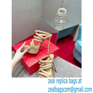 Christian Louboutin Heel 15cm Platform 5cm Cross Sandals Nude - Click Image to Close