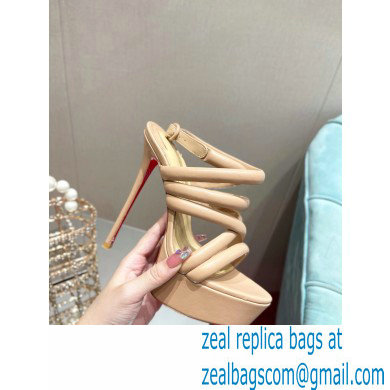 Christian Louboutin Heel 15cm Platform 5cm Cross Sandals Nude