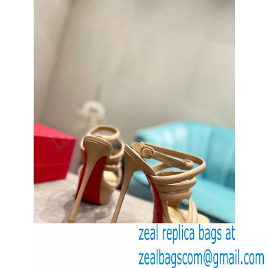 Christian Louboutin Heel 15cm Platform 5cm Cross Sandals Nude