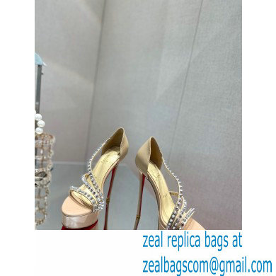 Christian Louboutin Heel 15cm Platform 5cm So Spike Alta Sandals Nude