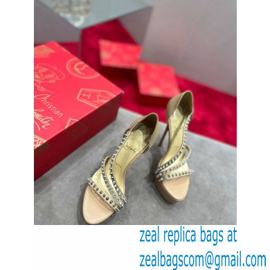 Christian Louboutin Heel 15cm Platform 5cm So Spike Alta Sandals Nude