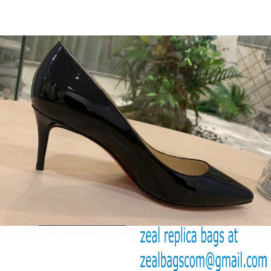 Christian Louboutin Heel 6.5cm Patent Leather Pointy-toe Pumps Black - Click Image to Close