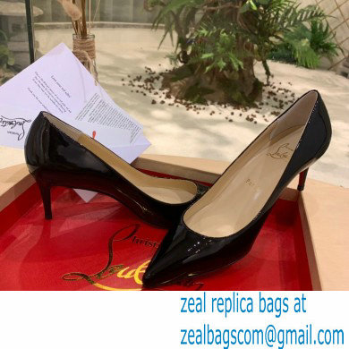 Christian Louboutin Heel 6.5cm Patent Leather Pointy-toe Pumps Black - Click Image to Close