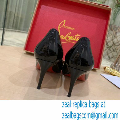 Christian Louboutin Heel 6.5cm Patent Leather Pointy-toe Pumps Black - Click Image to Close