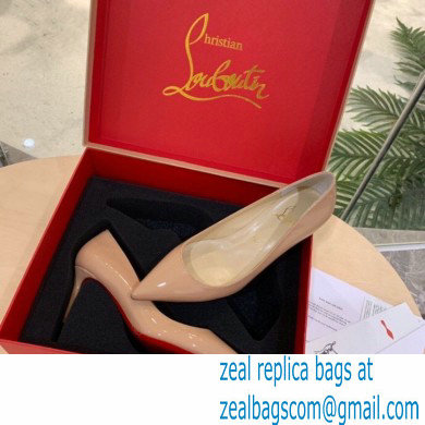 Christian Louboutin Heel 6.5cm Patent Leather Pointy-toe Pumps Nude - Click Image to Close