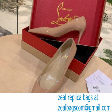 Christian Louboutin Heel 6.5cm Patent Leather Pointy-toe Pumps Nude - Click Image to Close