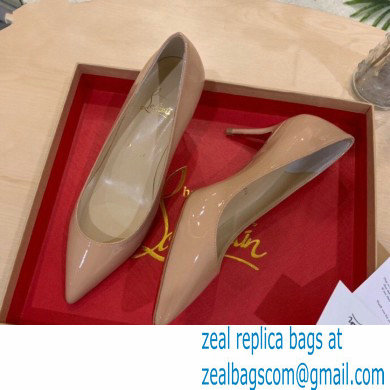 Christian Louboutin Heel 6.5cm Patent Leather Pointy-toe Pumps Nude - Click Image to Close