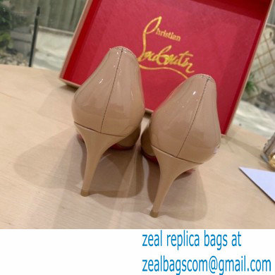 Christian Louboutin Heel 6.5cm Patent Leather Pointy-toe Pumps Nude - Click Image to Close