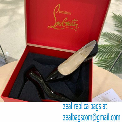 Christian Louboutin Heel 8.5cm Patent Leather Pointy-toe Pumps Black - Click Image to Close