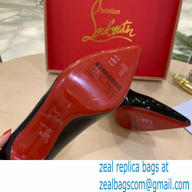 Christian Louboutin Heel 8.5cm Patent Leather Pointy-toe Pumps Black - Click Image to Close
