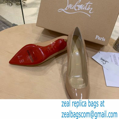 Christian Louboutin Heel 8.5cm Patent Leather Pointy-toe Pumps Nude