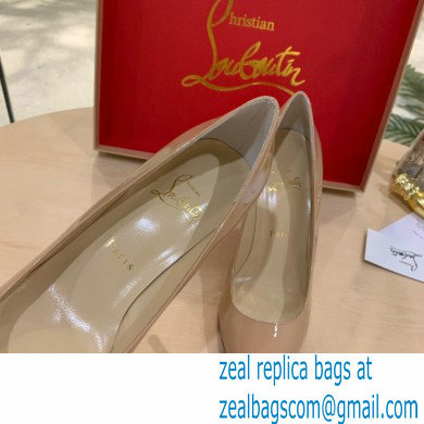 Christian Louboutin Heel 8.5cm Patent Leather Pointy-toe Pumps Nude - Click Image to Close