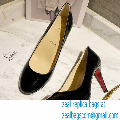 Christian Louboutin Heel 8cm Patent Leather Round-toe Pumps Black