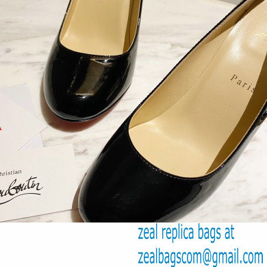 Christian Louboutin Heel 8cm Patent Leather Round-toe Pumps Black