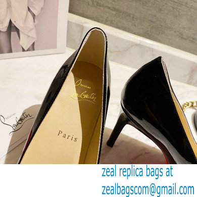 Christian Louboutin Heel 8cm Patent Leather Round-toe Pumps Black