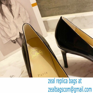 Christian Louboutin Heel 8cm Patent Leather Round-toe Pumps with Bow Black - Click Image to Close