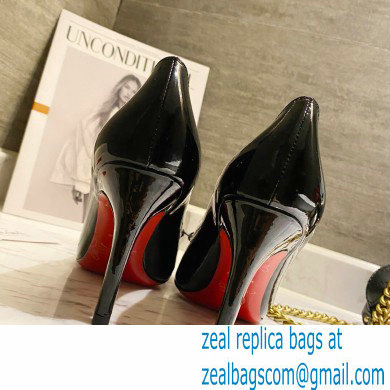 Christian Louboutin Heel 8cm Patent Leather Round-toe Pumps with Bow Black