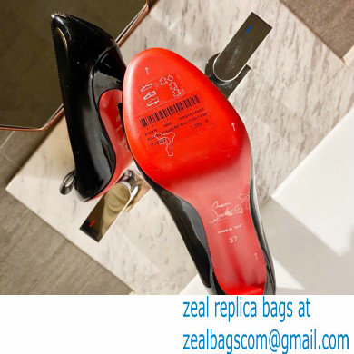 Christian Louboutin Heel 8cm Patent Leather Round-toe Pumps with Bow Black - Click Image to Close