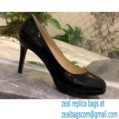 Christian Louboutin Heel 8cm Platform 1.5cm Patent Leather Pumps Black - Click Image to Close