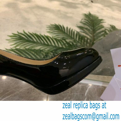 Christian Louboutin Heel 8cm Platform 1.5cm Patent Leather Pumps Black