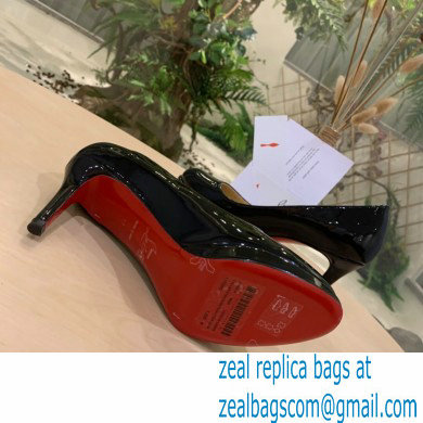 Christian Louboutin Heel 8cm Platform 1.5cm Patent Leather Pumps Black
